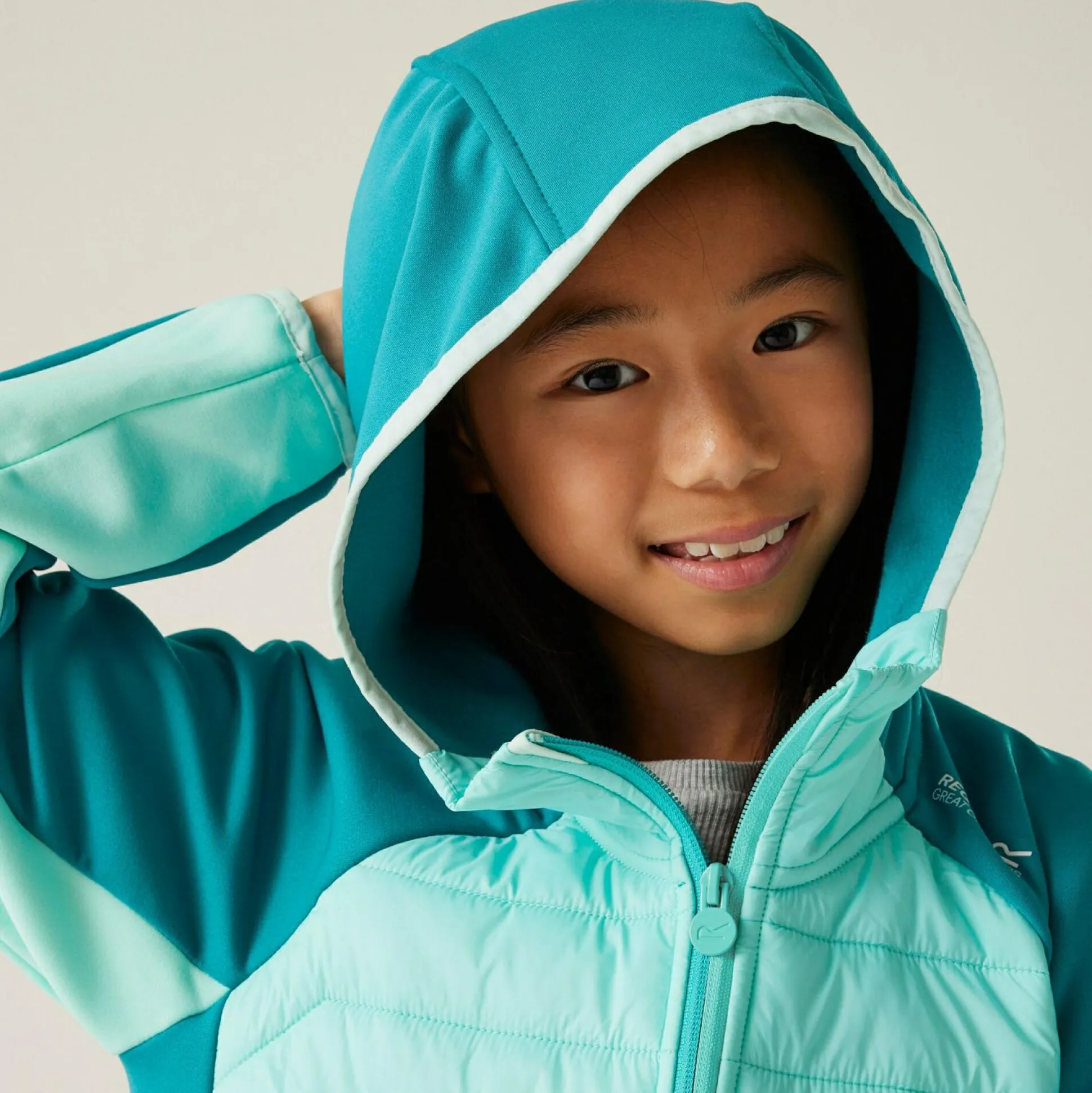 Kids' Kielder IX Hybrid Jacket | Turquoise Aruba Blue Exotic Plume