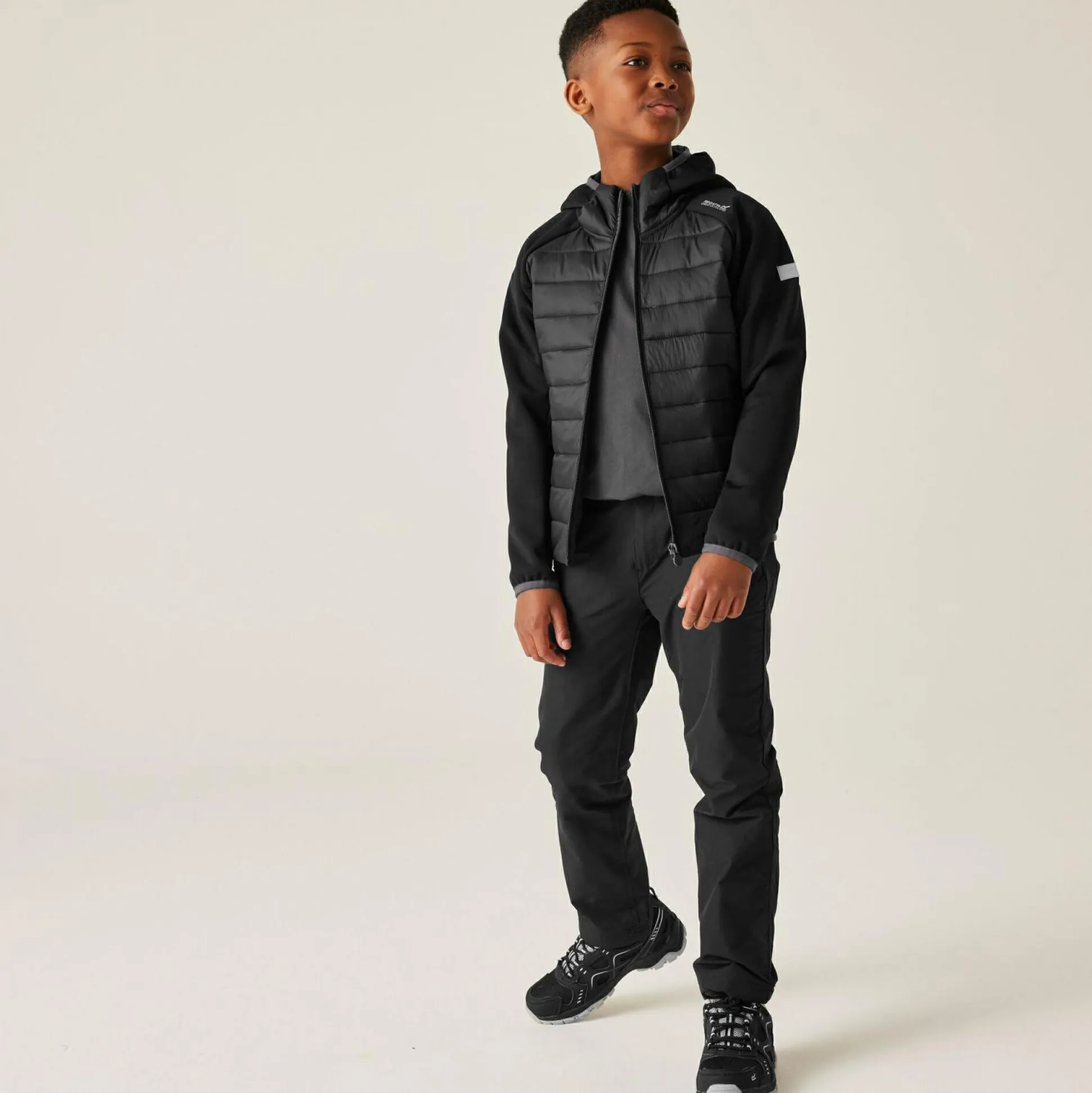 Kids' Kielder IX Hybrid Jacket | Black Seal Grey