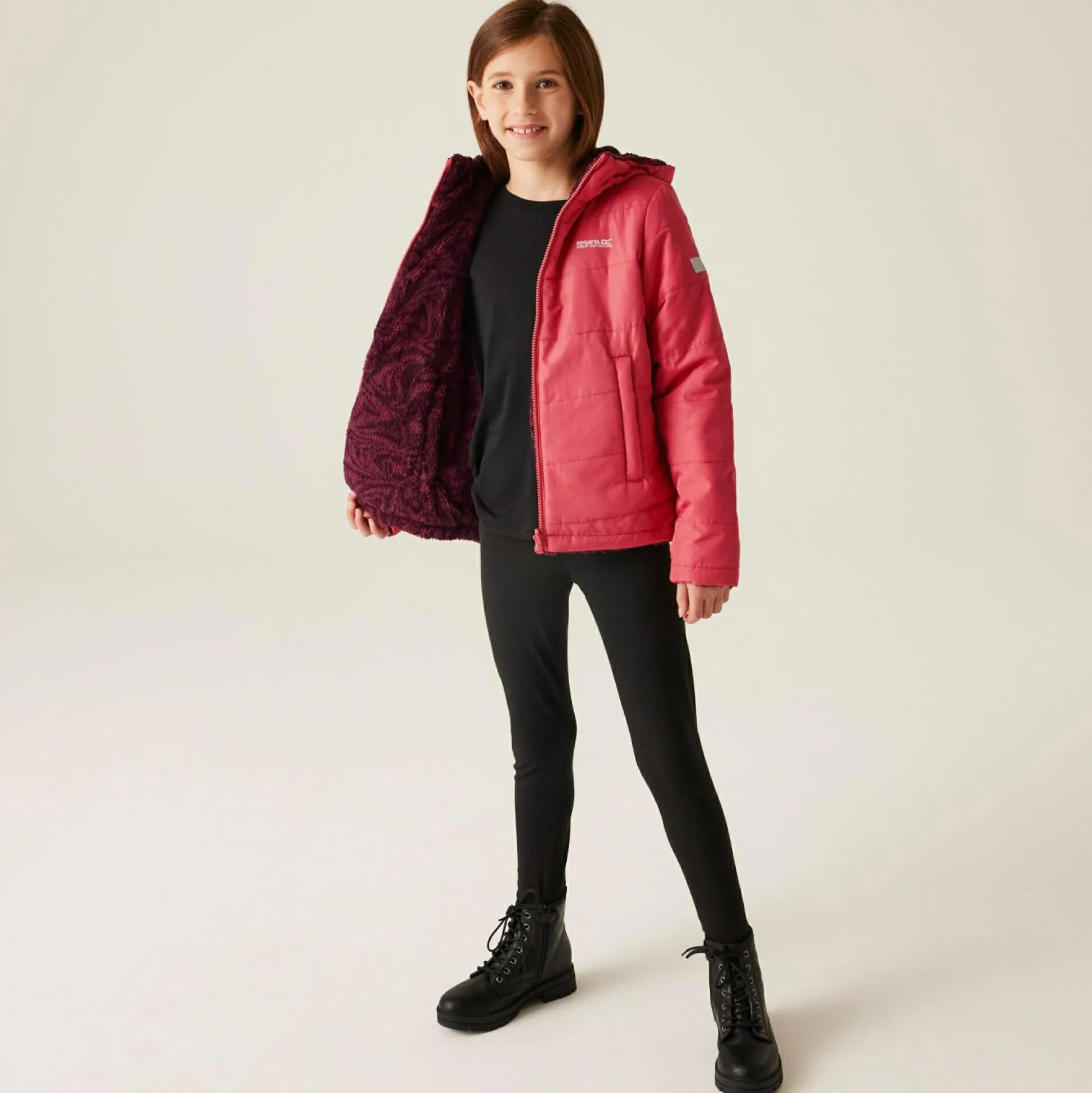 Kids' Kyrell Reversible Jacket | Mineral Red Burgundy Zebra