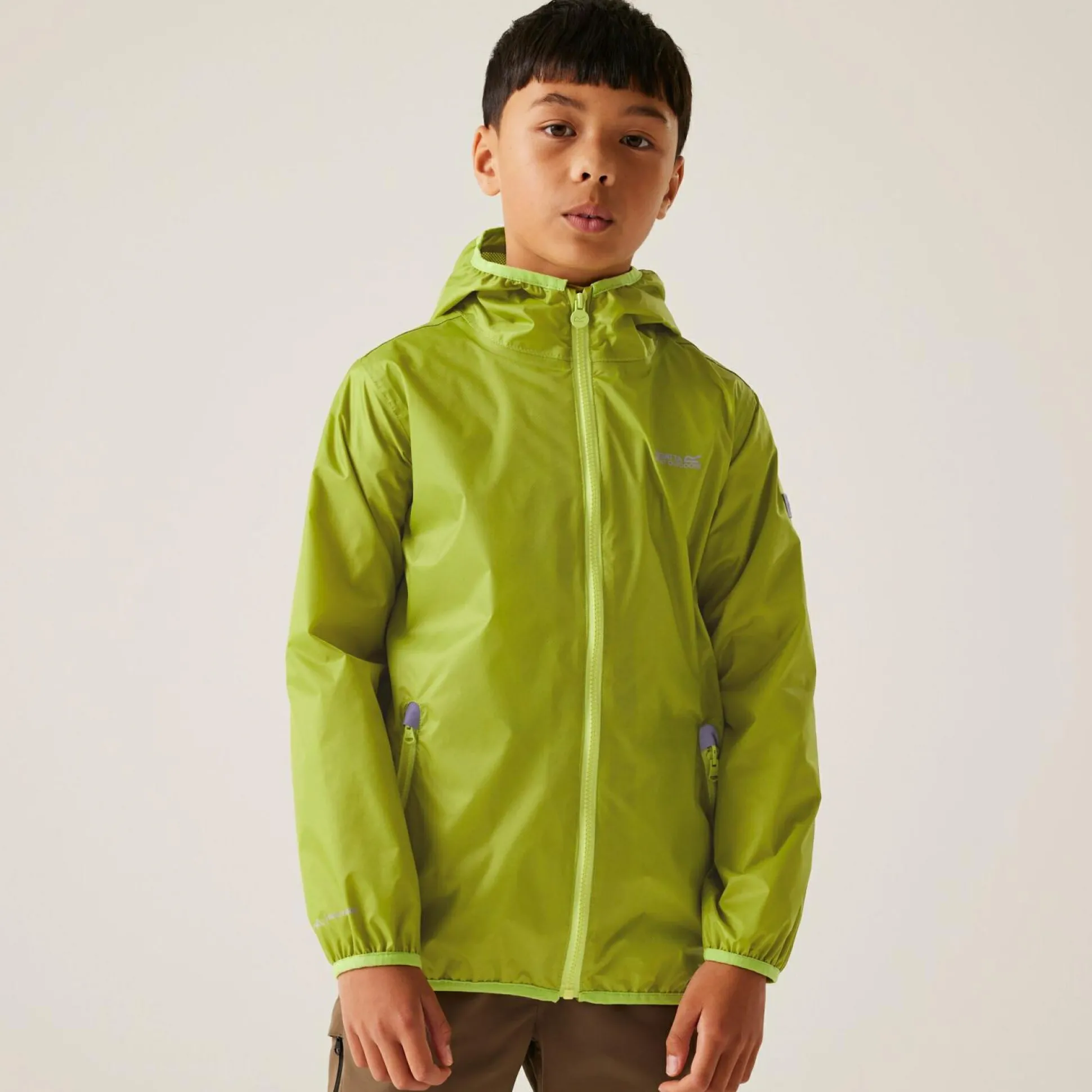 Kids' Lever II Waterproof Packaway Jacket | Grenoble Green Wild Lime