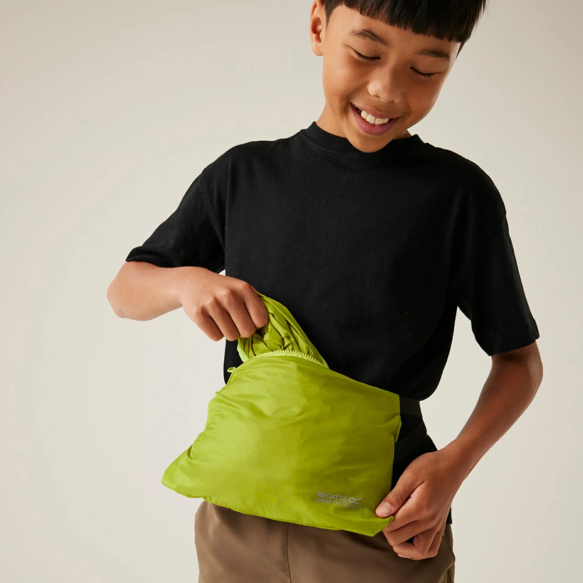 Kids' Lever II Waterproof Packaway Jacket | Grenoble Green Wild Lime