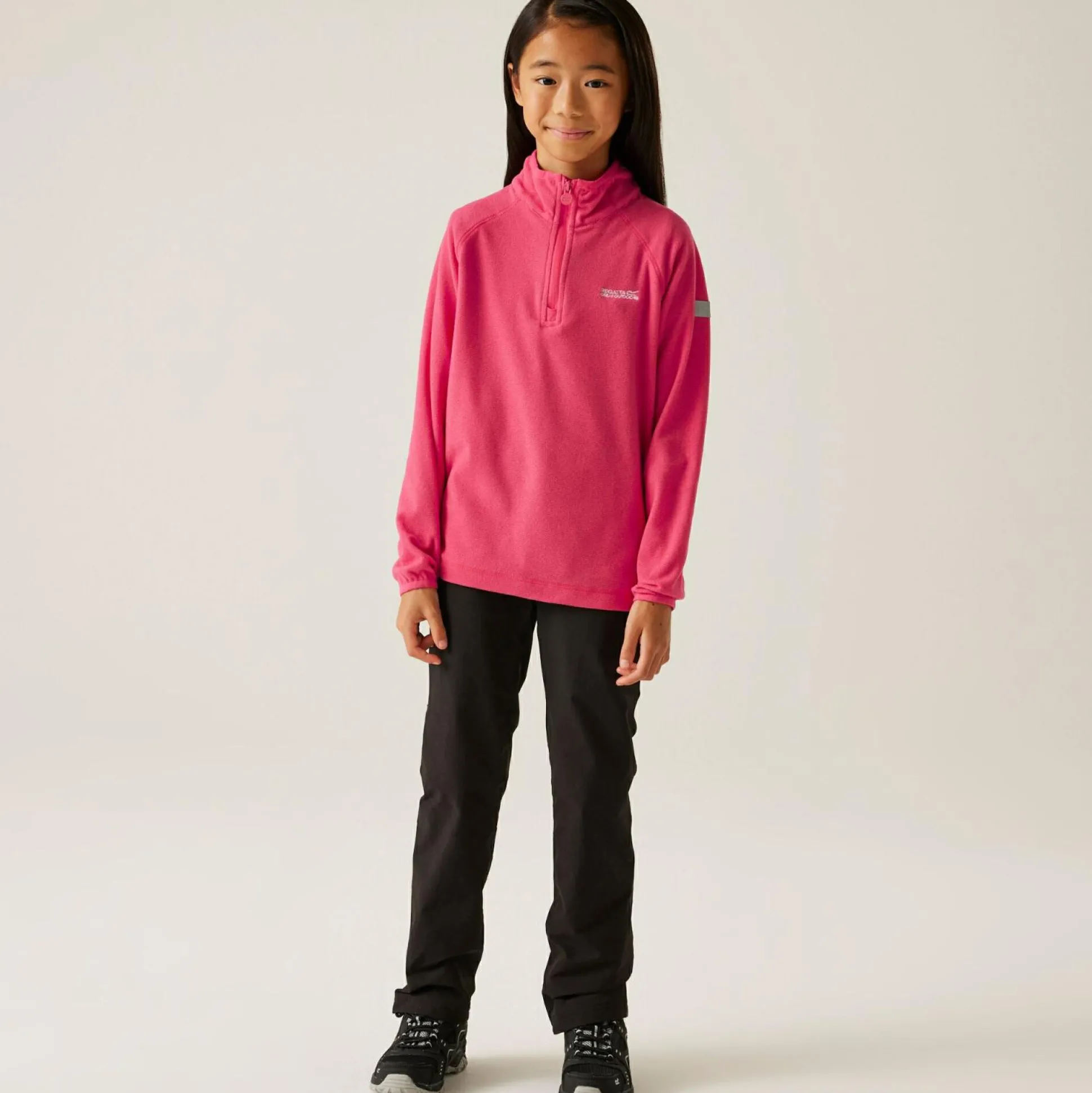 Kids' Loco Half Zip Fleece | Raspberry Pink