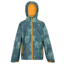 Kids' Printed Lever II Waterpoof Jacket | Stormy Weather Glacier Bright Marigold