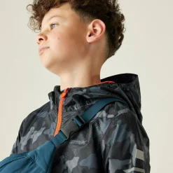Kids' Printed Lever II Waterpoof Jacket | Navy Tangerine Tango
