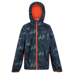 Kids' Printed Lever II Waterpoof Jacket | Navy Tangerine Tango