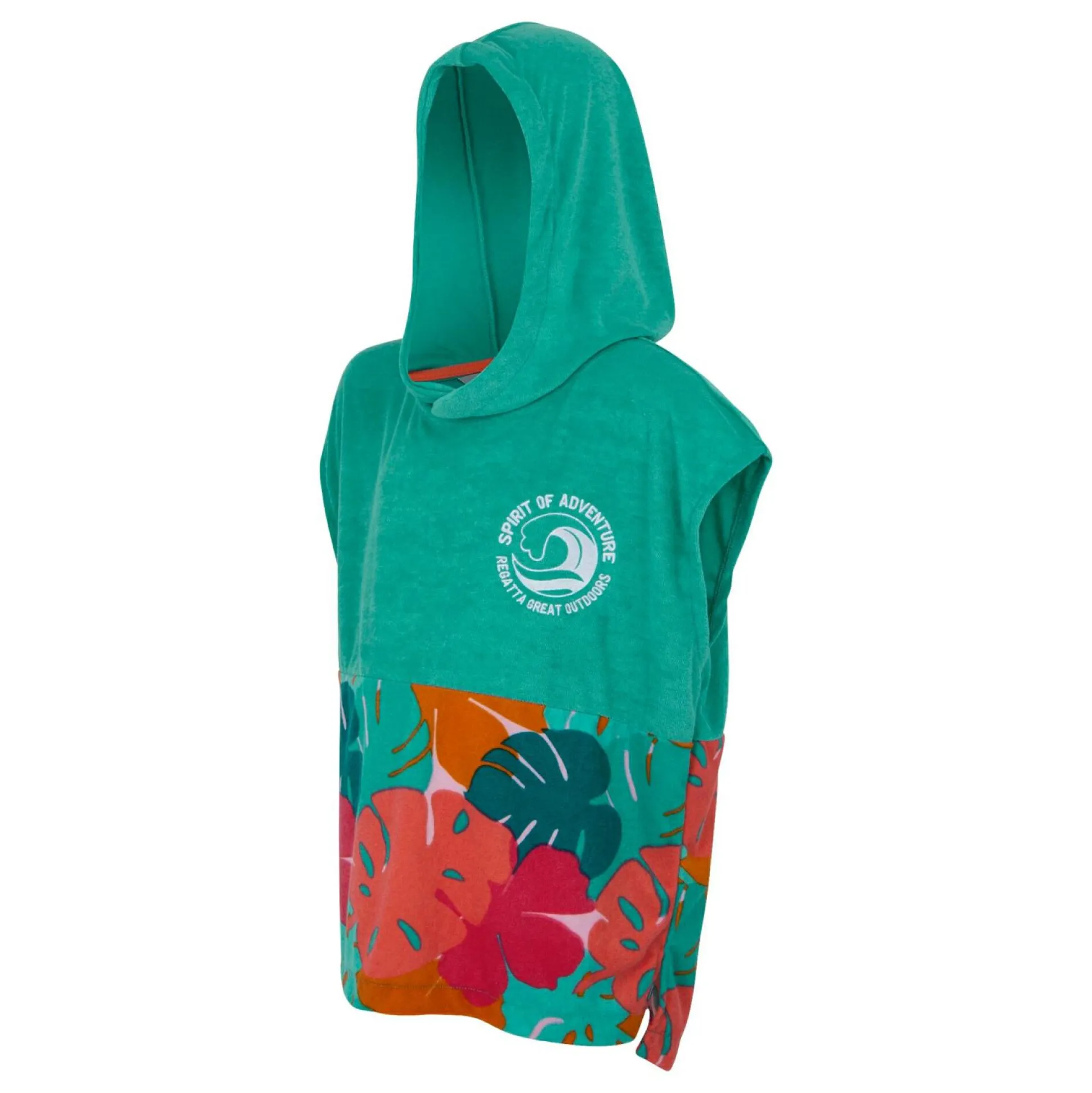 Kids' Towel Robe II | Turquoise/Tropical Leaf