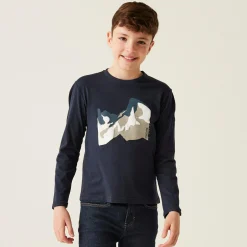 Kids' Wenbie III Graphic T-Shirt | Navy Mountain Outline