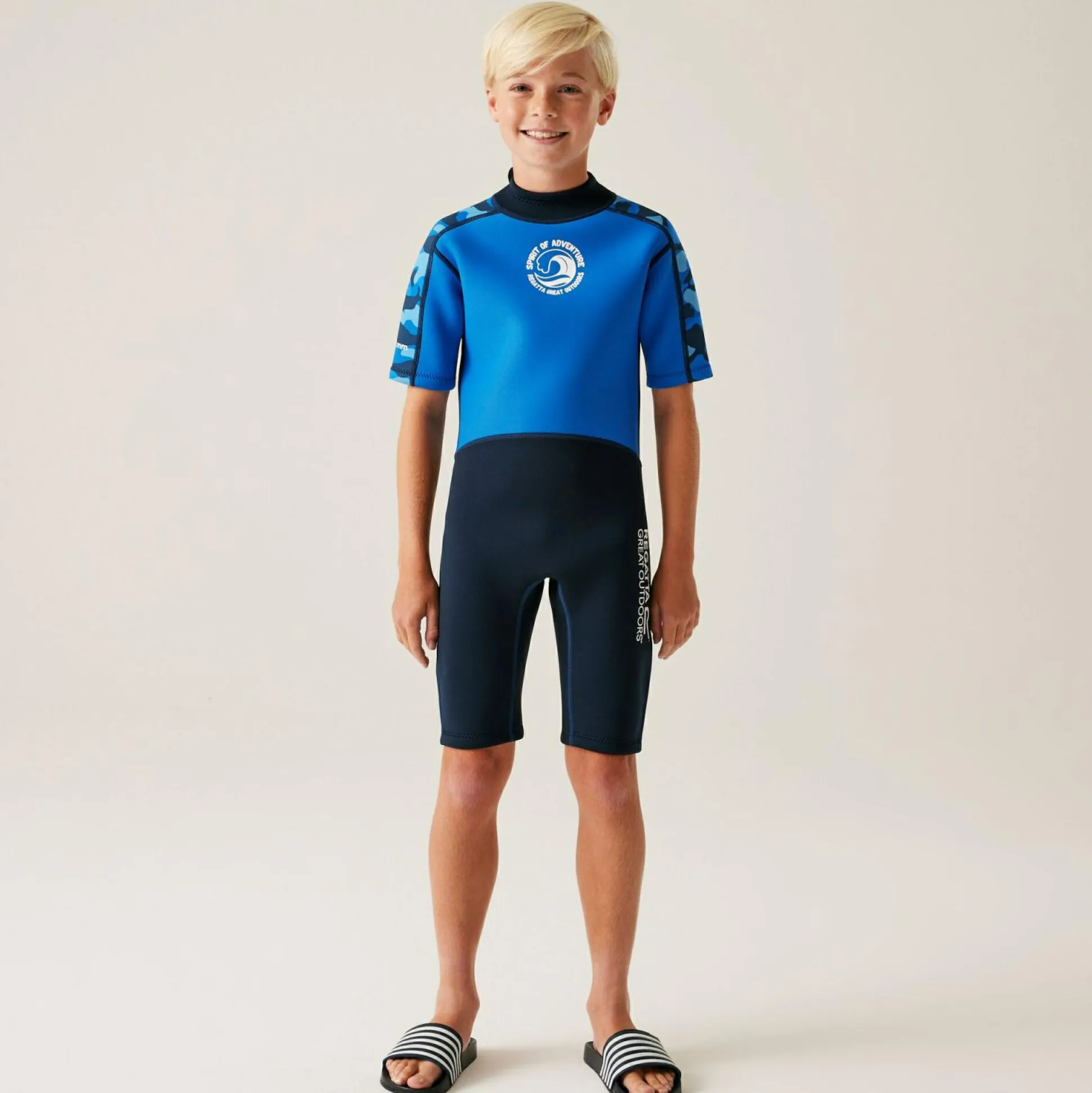Kids' Wetsuit | Blue Camo Olympian Blue Navy