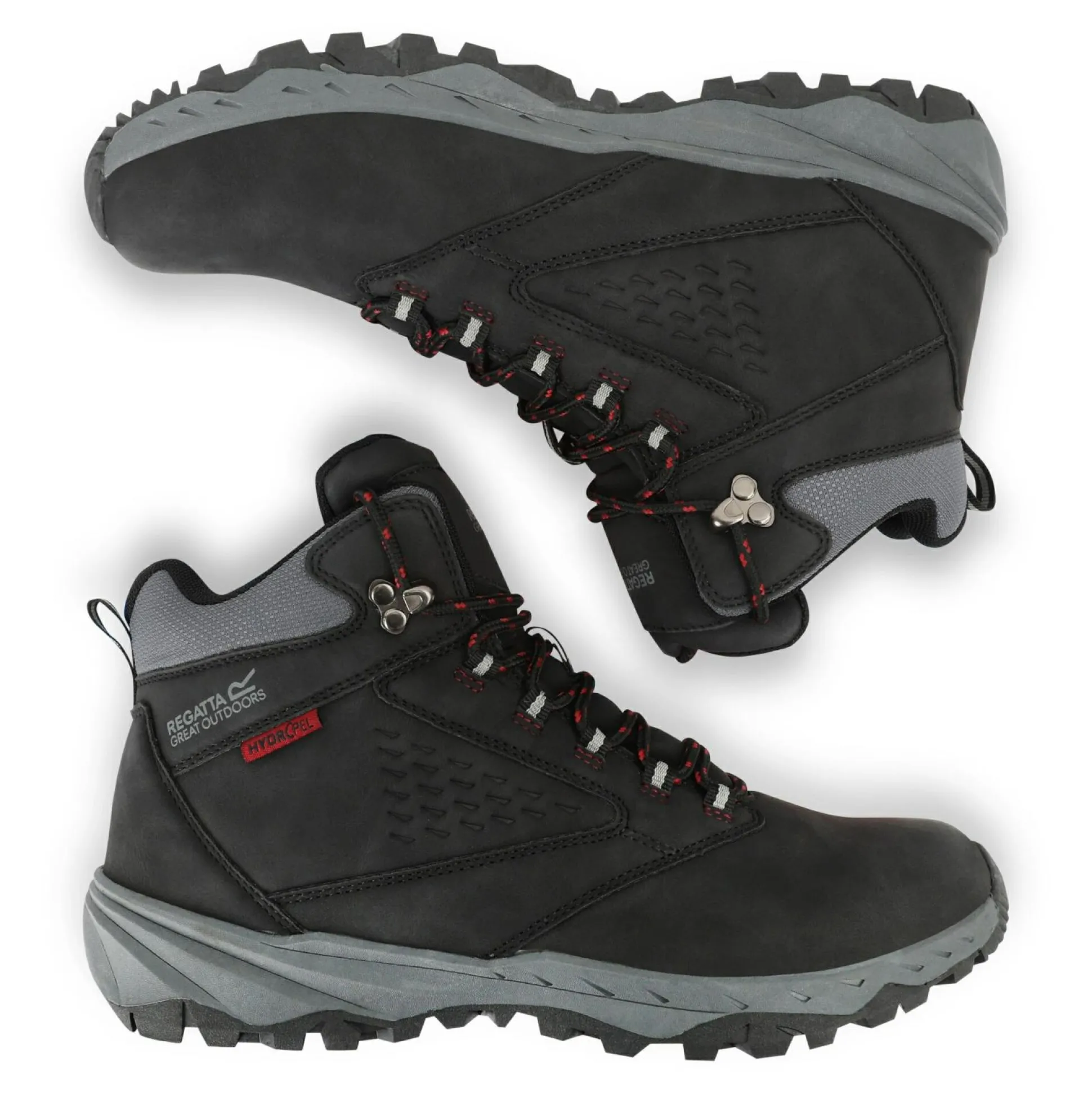 Men's Amble Walking Boots | Black Red