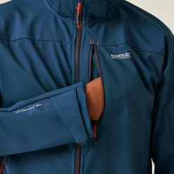 Men's Arana Softshell Jacket | Moonlight Denim Tangerine Tango