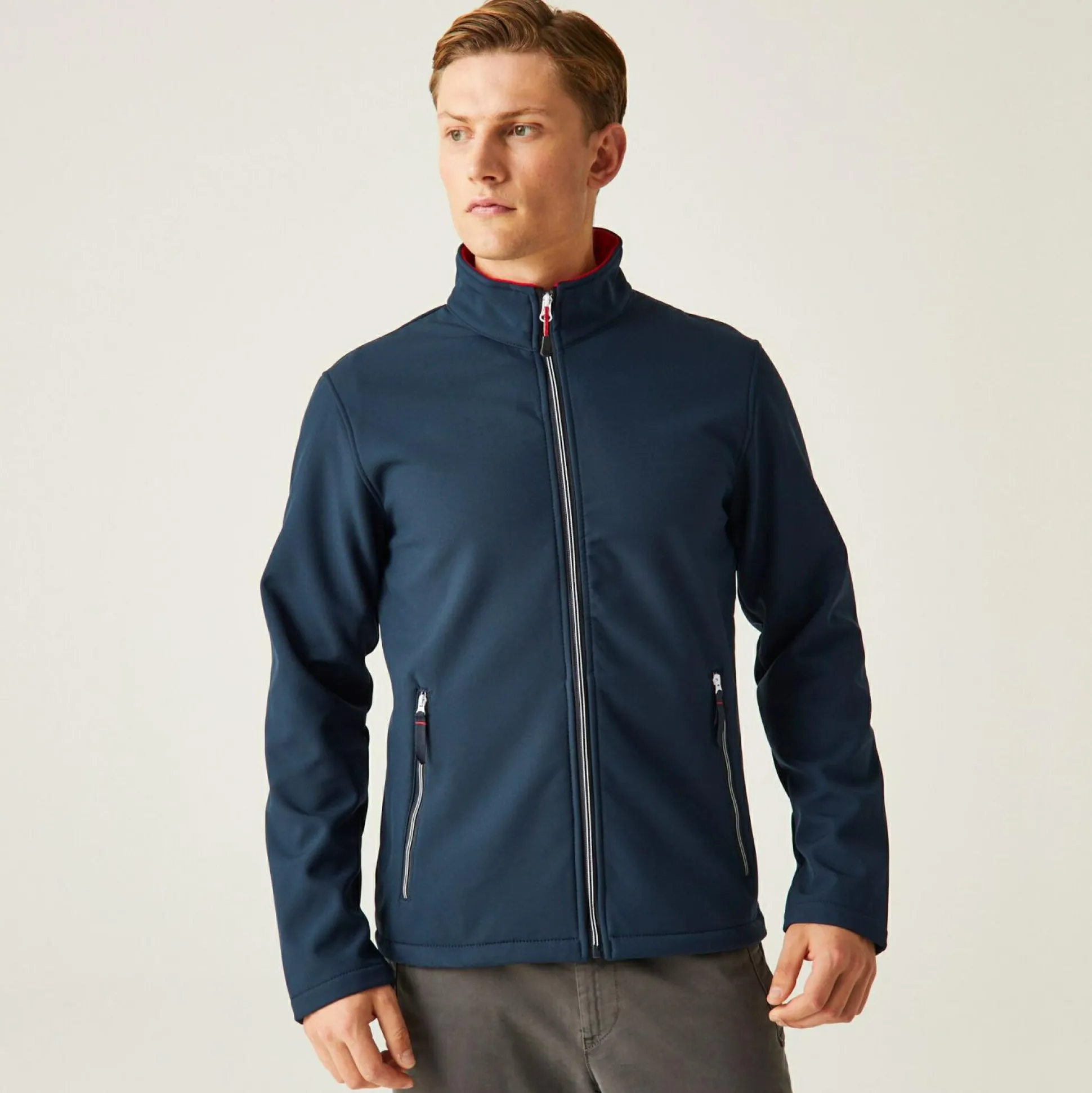 Men's Ascender 2 Layer Softshell Jacket | Navy Classic Red