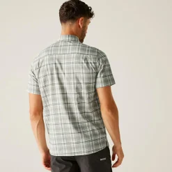 Men's Begarno Short Sleeve Shirt | White Golden Sand Treetop Check