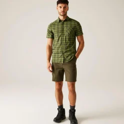 Men's Begarno Short Sleeve Shirt | Nephrite Green Black Grenoble Green Check