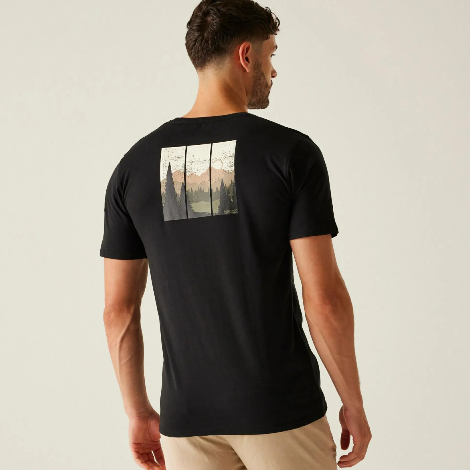 Men's Cline IX T-Shirt | Black Mountain Print
