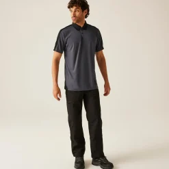 Men's Contrast Coolweave Quick Wicking Polo Shirt | Seal Grey Black