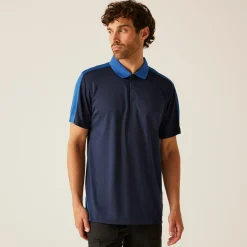 Men's Contrast Coolweave Quick Wicking Polo Shirt | New Royal Navy