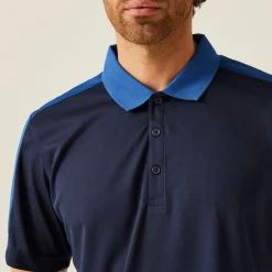 Men's Contrast Coolweave Quick Wicking Polo Shirt | New Royal Navy