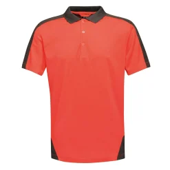 Men's Contrast Coolweave Quick Wicking Polo Shirt | Classic Red Black