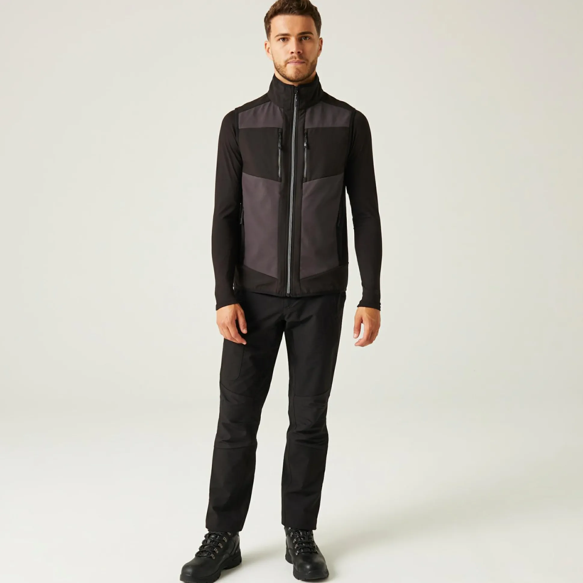 Men's E-Volve 2 Layer Softshell Bodywarmer | Ash Black