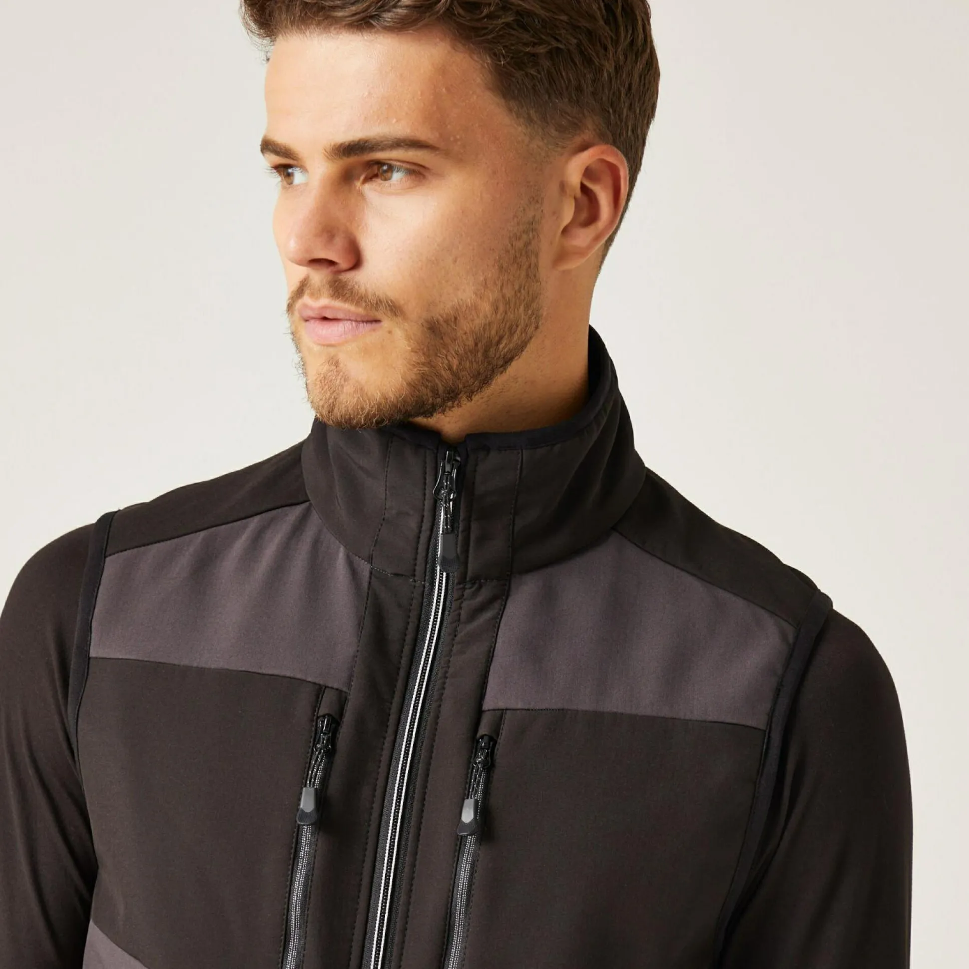 Men's E-Volve 2 Layer Softshell Bodywarmer | Ash Black