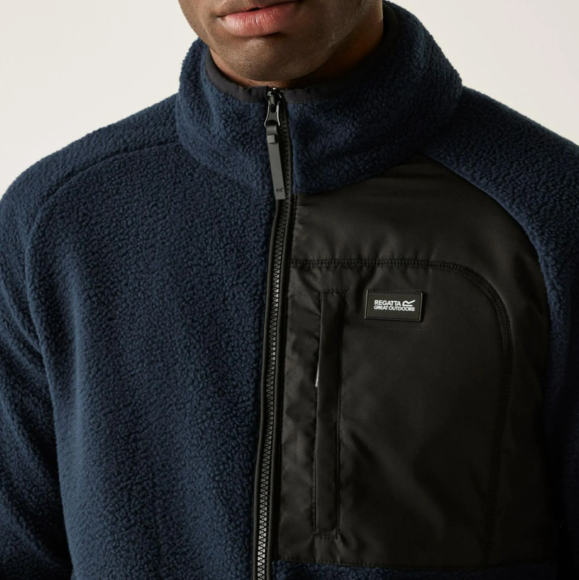 Men's Frankie Borg Full Zip Fleece | Navy Blue