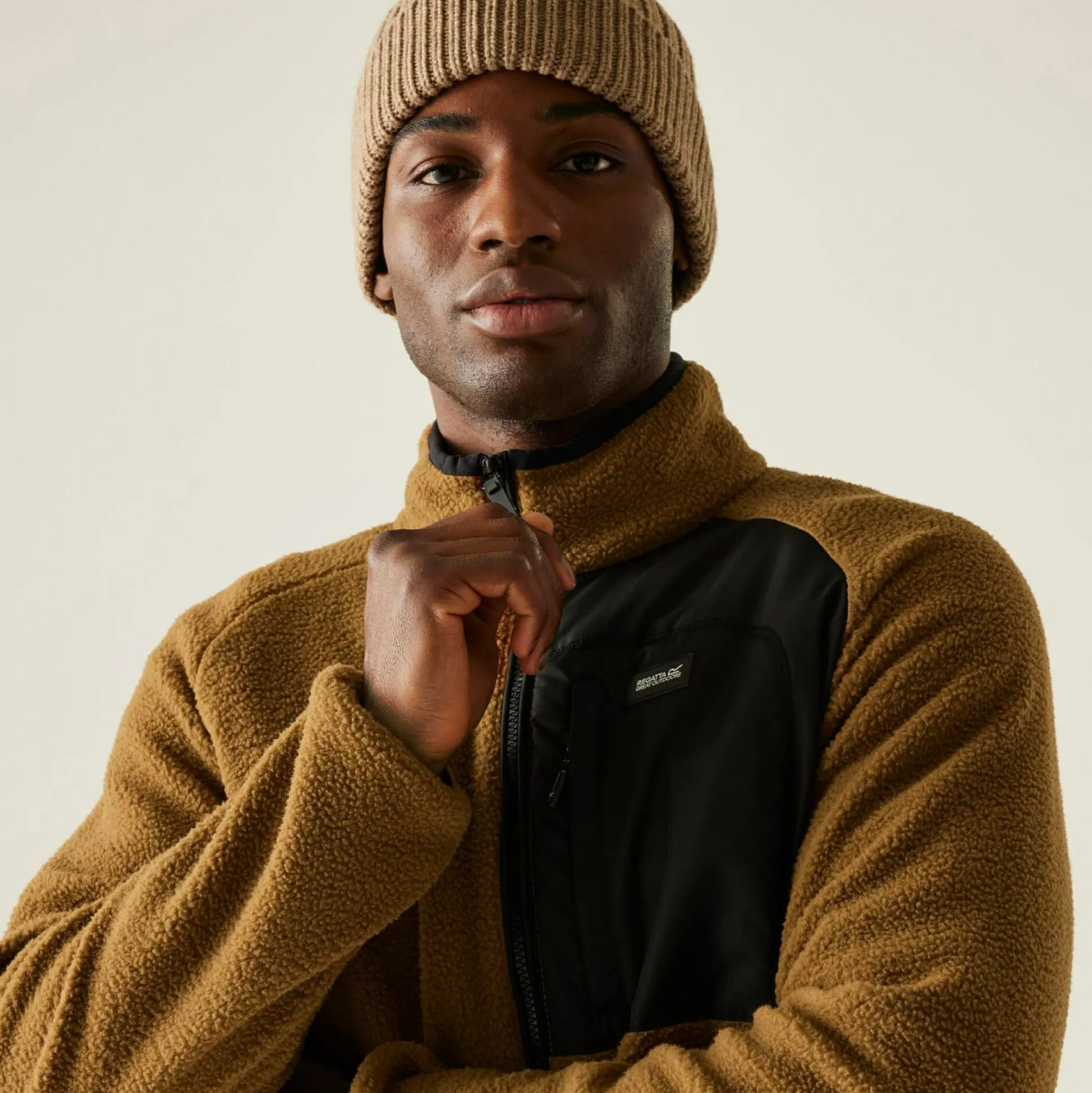 Men's Frankie Borg Full Zip Fleece | Brown