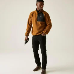 Men's Frankie Borg Half Zip Fleece | Brown