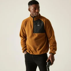 Men's Frankie Borg Half Zip Fleece | Brown