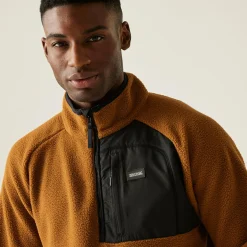 Men's Frankie Borg Half Zip Fleece | Brown