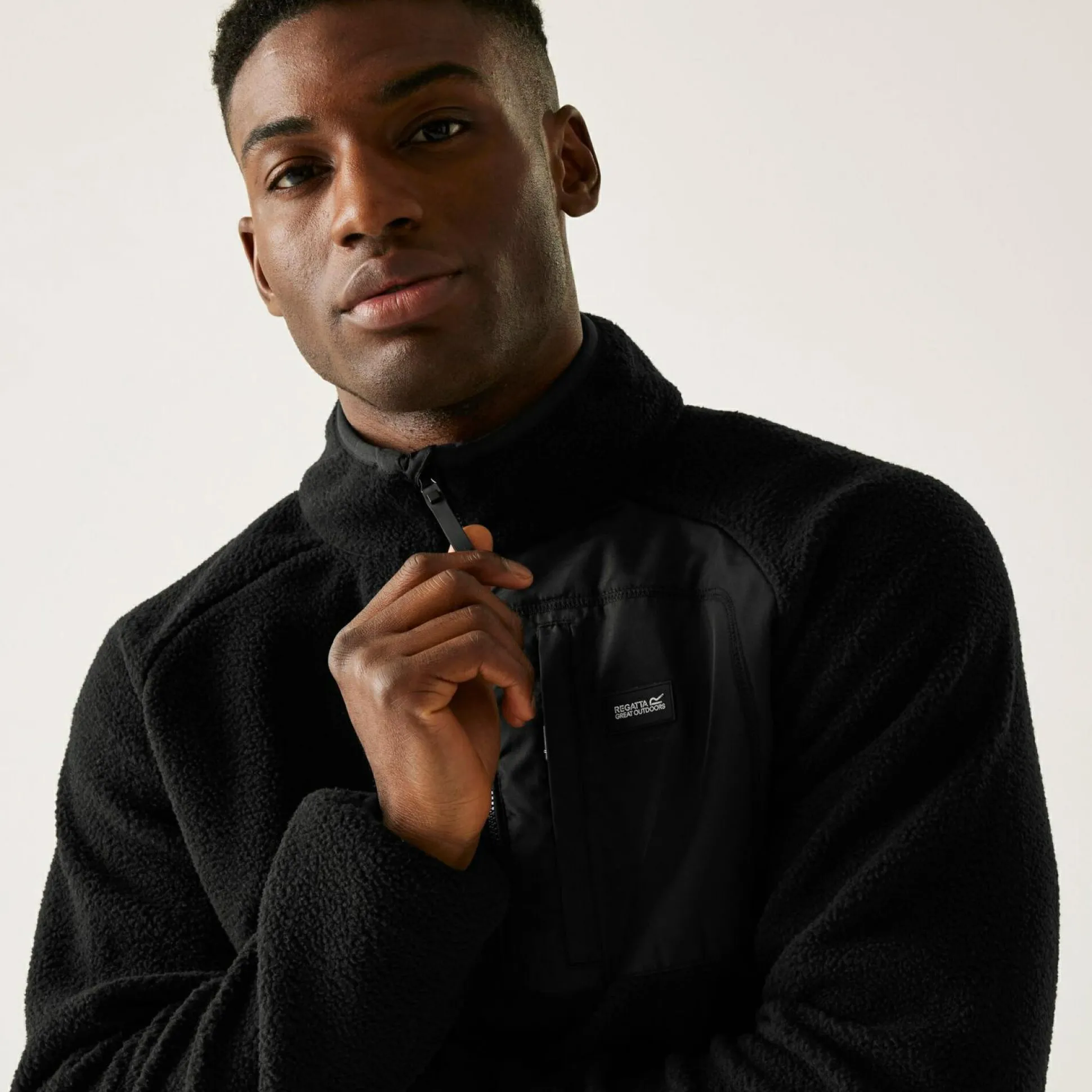 Men's Frankie Borg Half Zip Fleece | Black