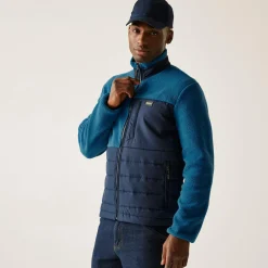 Men's Frankie Borg Hybrid Full Zip Fleece | Navy Blue