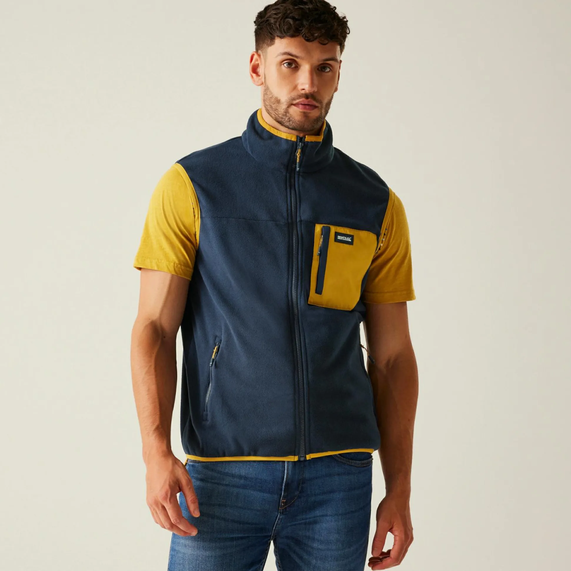 Men's Frankie Fleece Gilet | Navy Mustard