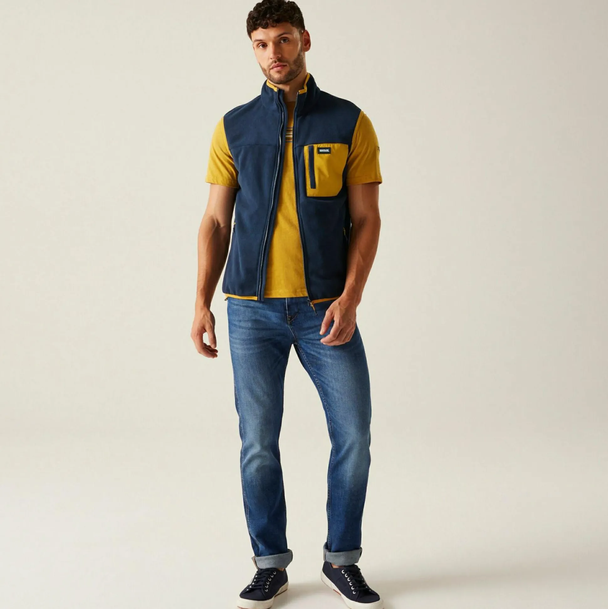Men's Frankie Fleece Gilet | Navy Mustard