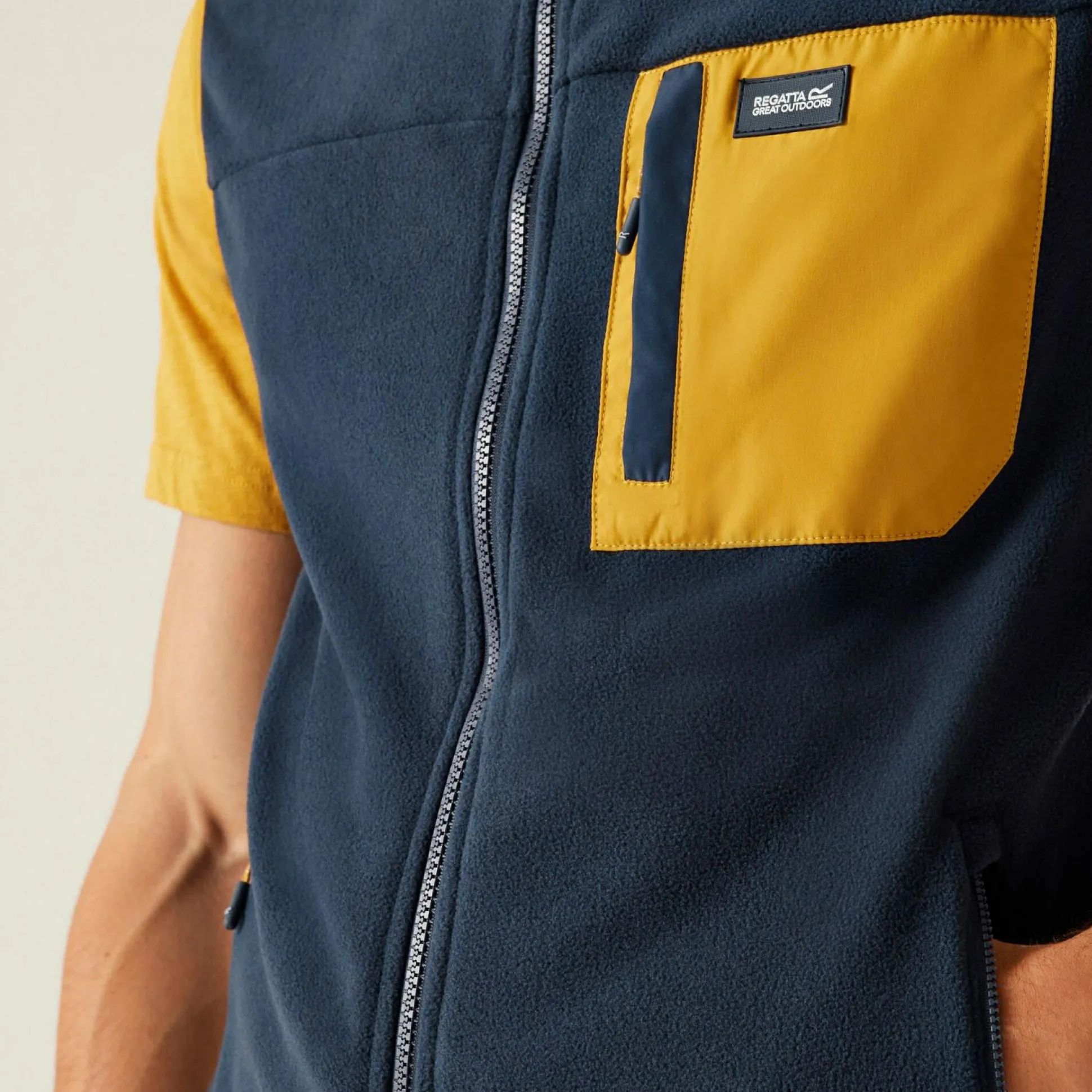 Men's Frankie Fleece Gilet | Navy Mustard