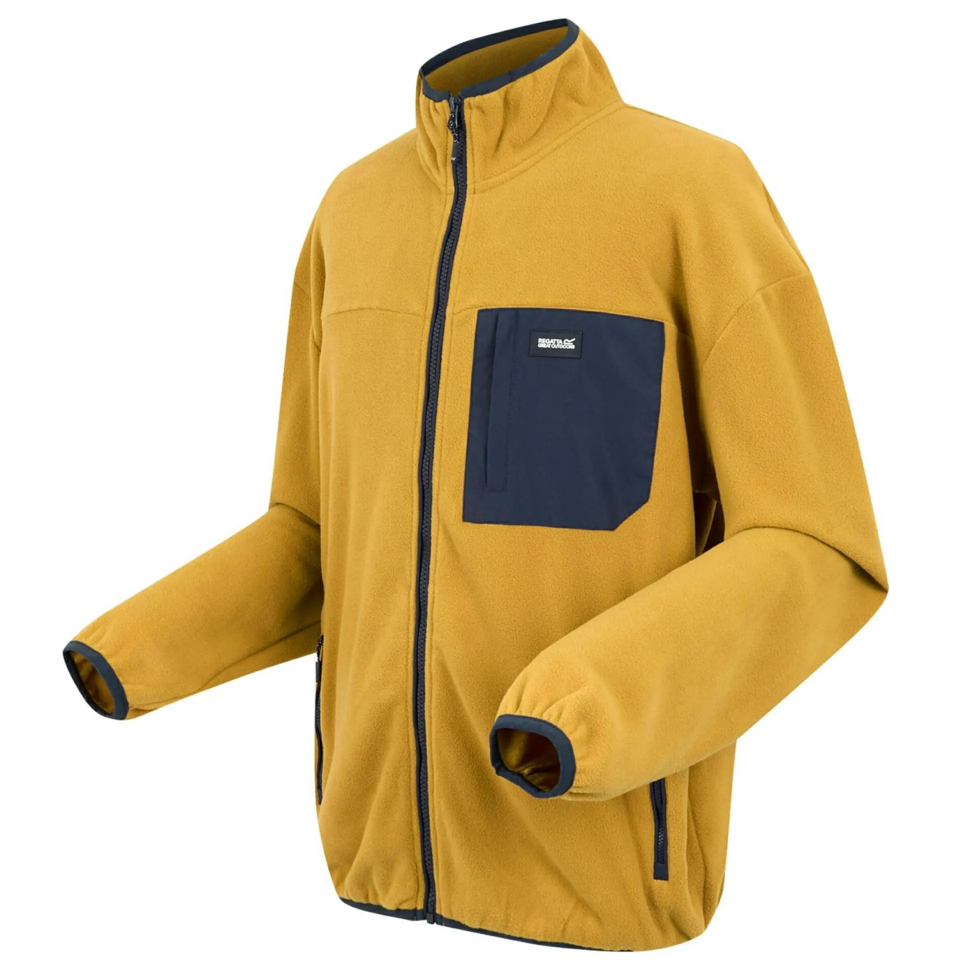 Men's Frankie Full Zip Fleece | Mustard Navy