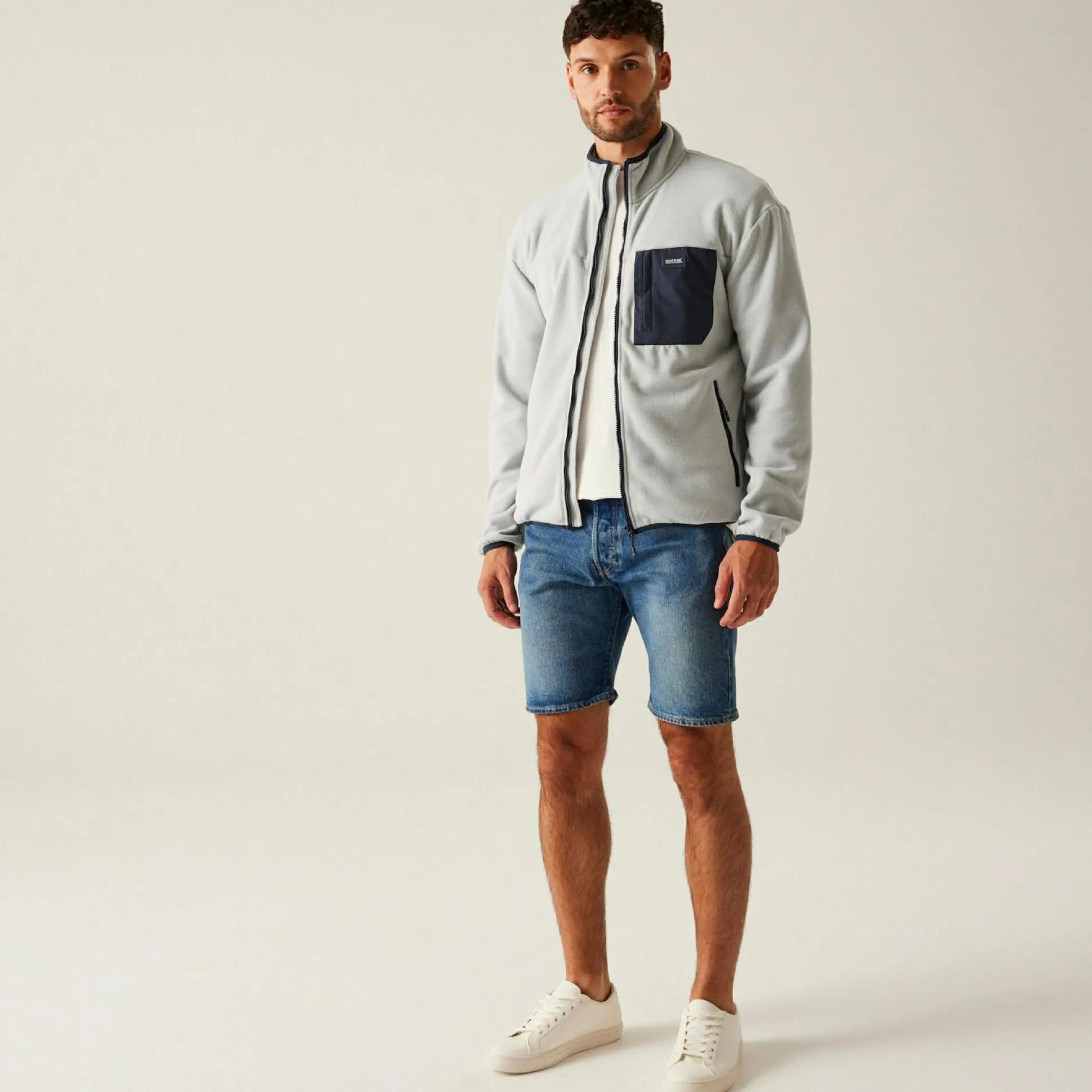 Men's Frankie Full Zip Fleece | Silver Grey Navy