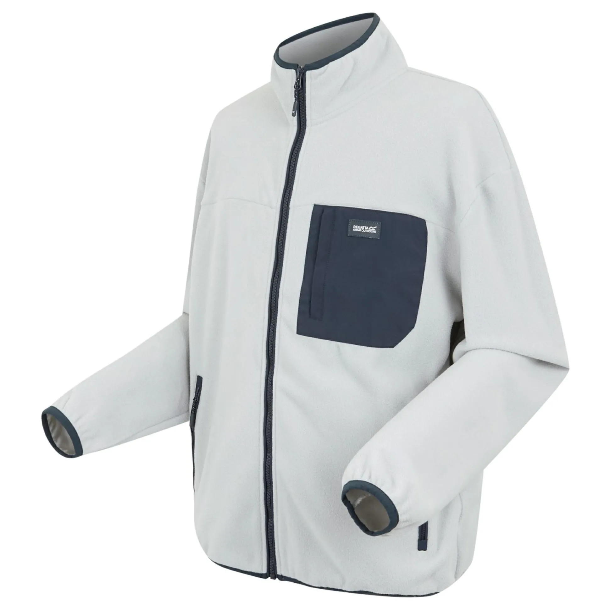 Men's Frankie Full Zip Fleece | Silver Grey Navy