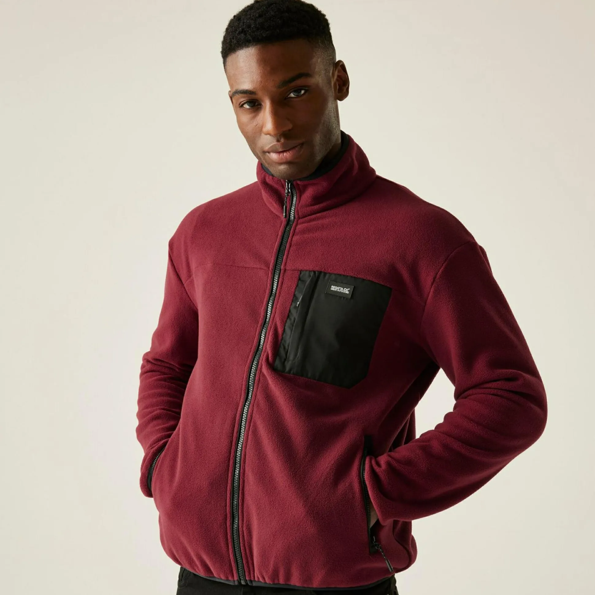 Men's Frankie Full Zip Fleece | Dark Maroon