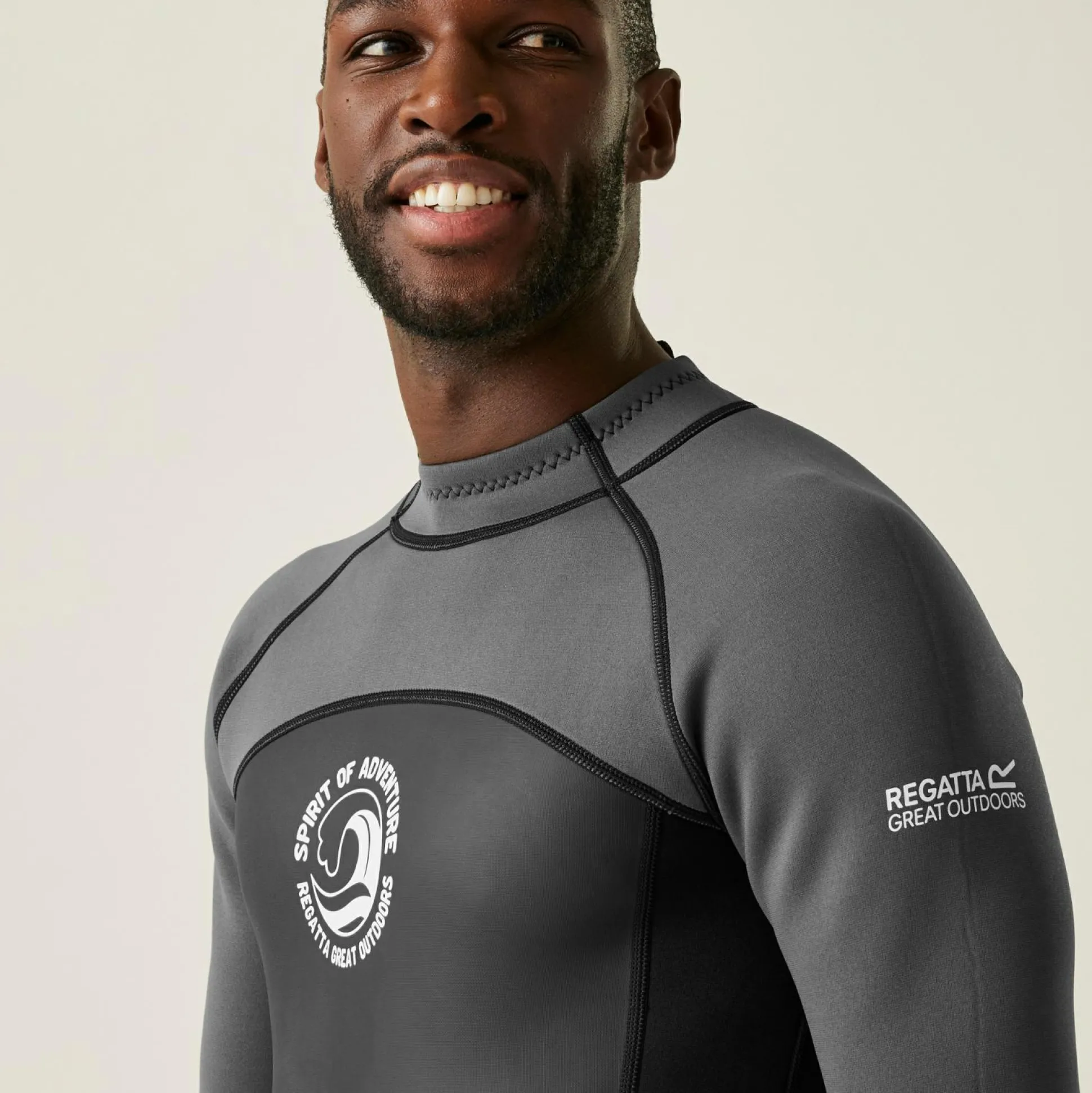 Men's Full 2mm Wetsuit | Black Dark Grey White