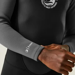 Men's Full 2mm Wetsuit | Black Dark Grey White
