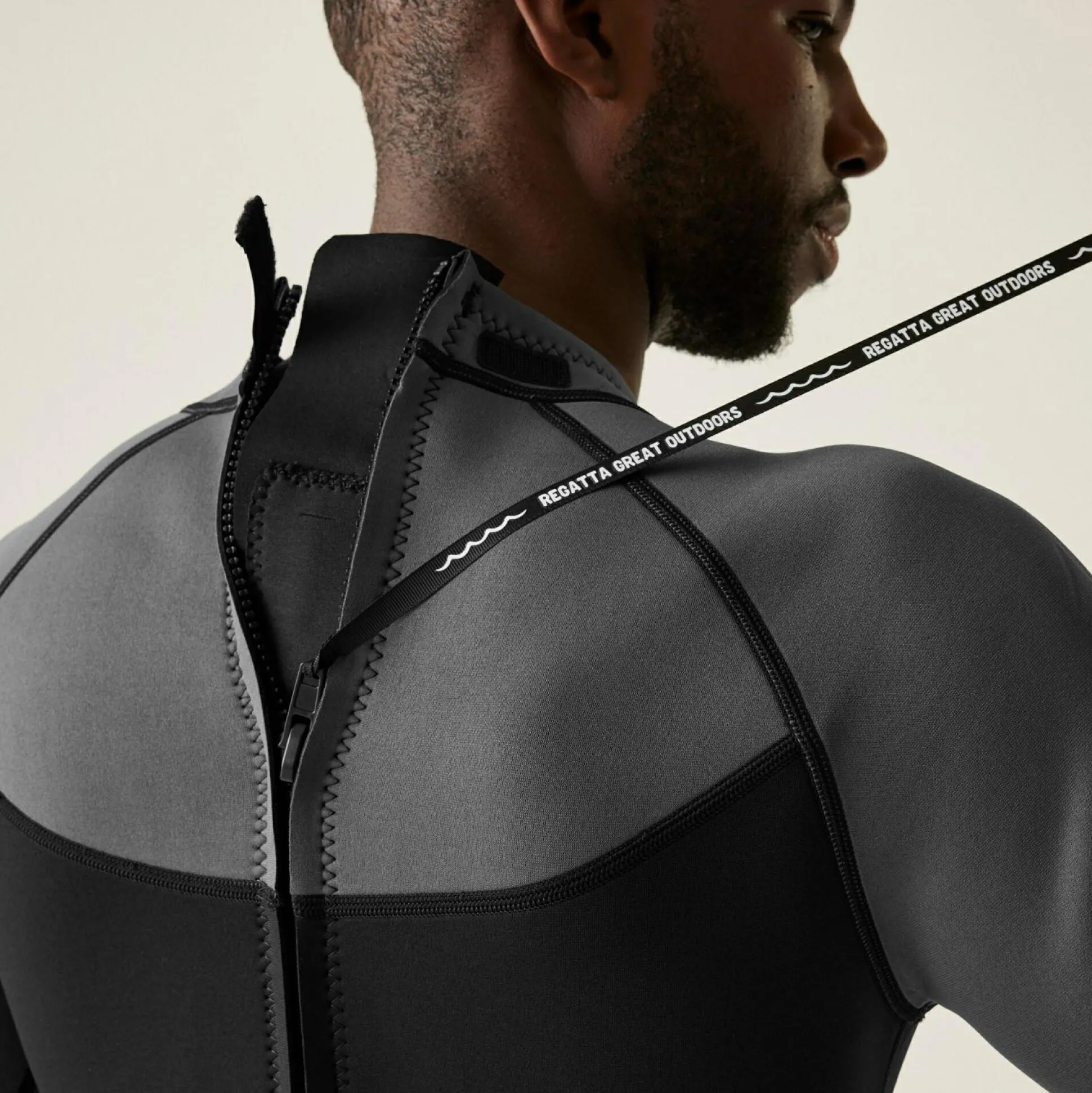 Men's Full 2mm Wetsuit | Black Dark Grey White