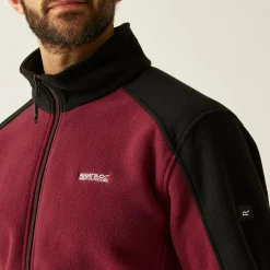 Men's Hedman II Heavyweight Full Zip Fleece | Dark Maroon Black