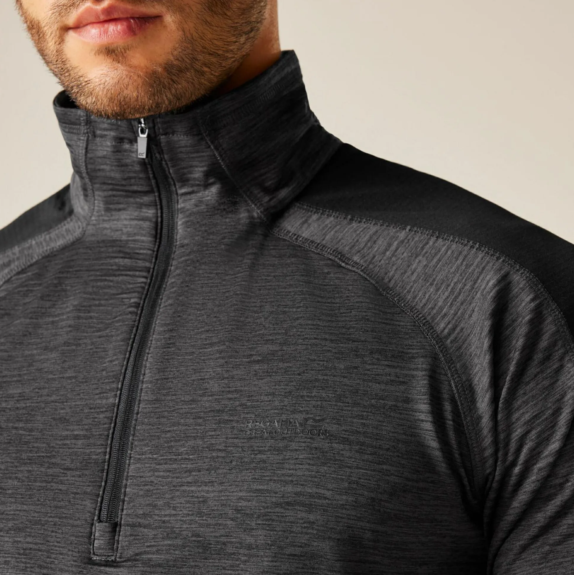Men's Hepley Half Zip Fleece | Black