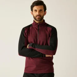 Men's Hepley Half Zip Fleece | Dark Maroon