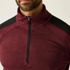 Men's Hepley Half Zip Fleece | Dark Maroon