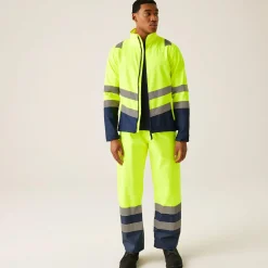 Men's Hi-Vis 2-Layer Softshell Jacket | Yellow Navy