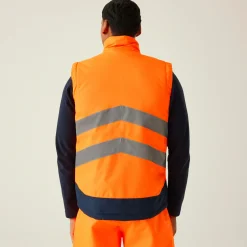 Men's Hi-Vis Pro Insulated Reflective Bodywarmer | Orange Navy