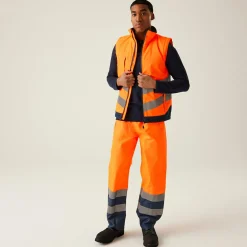 Men's Hi-Vis Pro Insulated Reflective Bodywarmer | Orange Navy