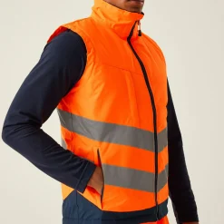 Men's Hi-Vis Pro Insulated Reflective Bodywarmer | Orange Navy
