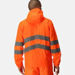 Men's Hi-Vis Pro Waterproof Reflective Packaway Work Jacket | Orange
